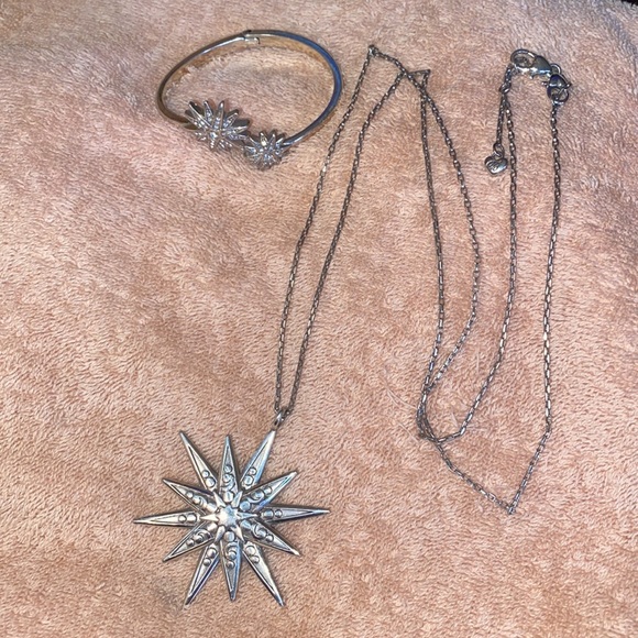 VNTG Brighton Star Necklace & bracelet silver tone long style Retro Classic # A - Picture 13 of 16